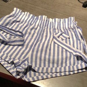 Blue and white stripped shorts